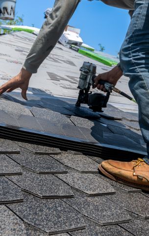 New shingle roof being installed