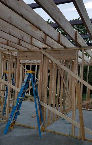 Timber framing of a new home addition