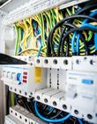 Electrical service panel with breakers